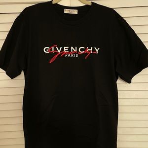 Givenchy Red Signature Logo TShirt Sz L